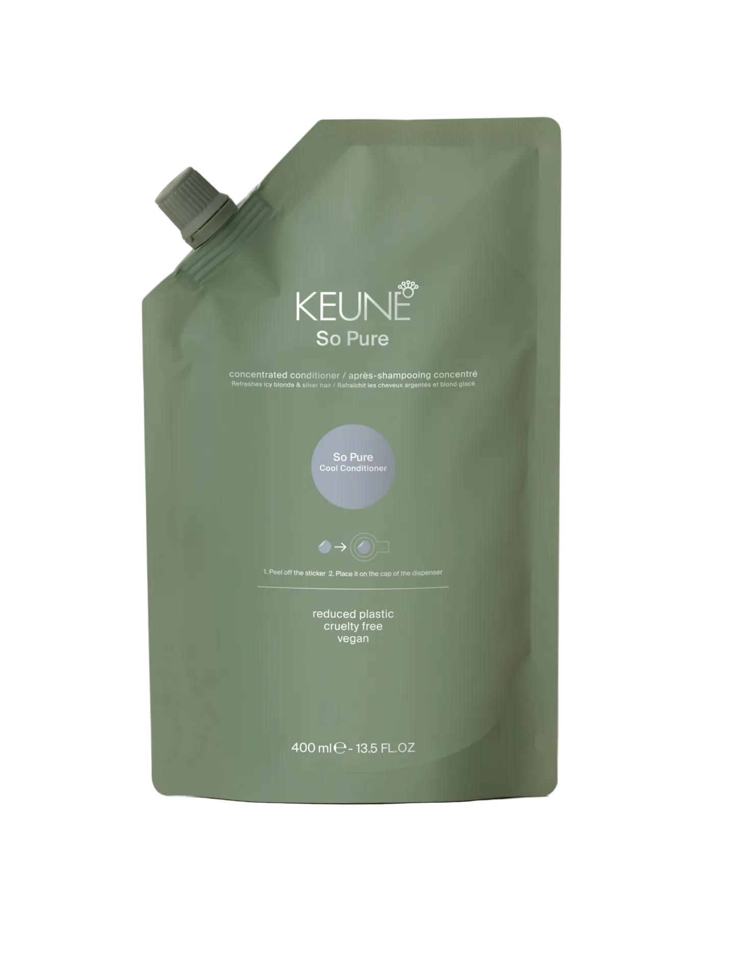 Conditioner to neutralize yellow tones Keune So Pure Cool Conditioner 400ml
